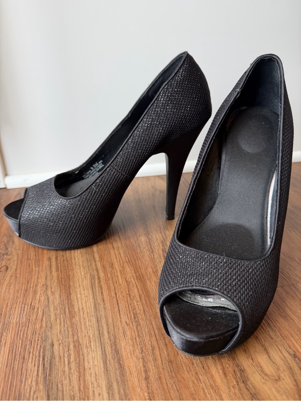 Chinese Laundry Black Peep-Toe Heels